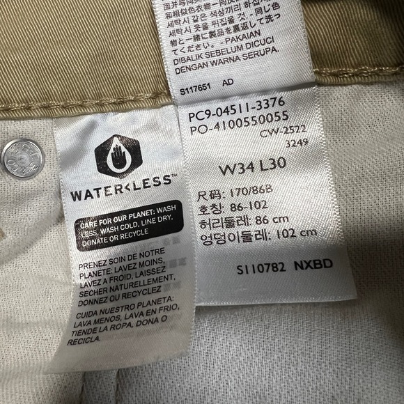 Levi's 511 Slim Fit Pants Men's 34x30 All Seasons Tech Twill Chinos Tan Khaki - Picture 13 of 13